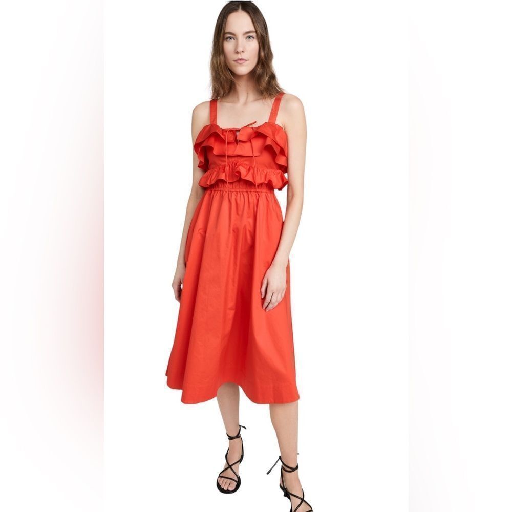 Jason Wu Ruffle Midi Dress Size 14